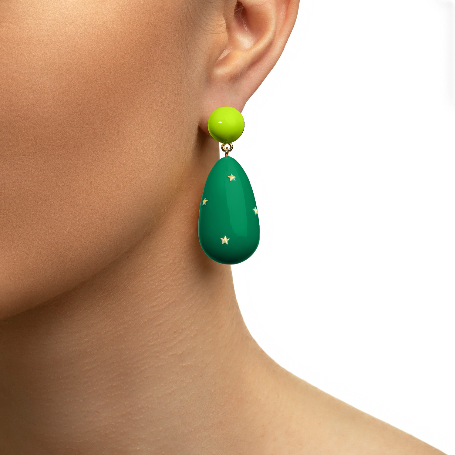 Drop Stars øreringe - grøn